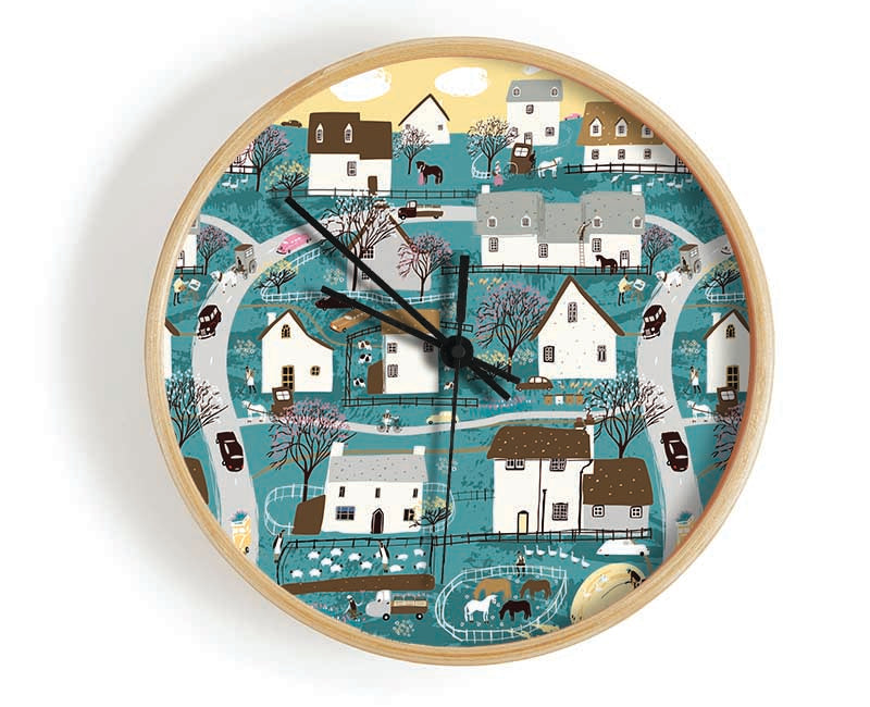 Houses Of Sweden Clock - Wallart-Direct UK