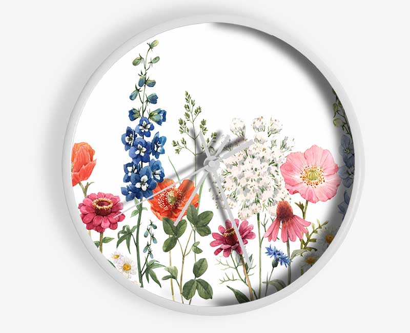 Flowers In The Meadow Clock - Wallart-Direct UK