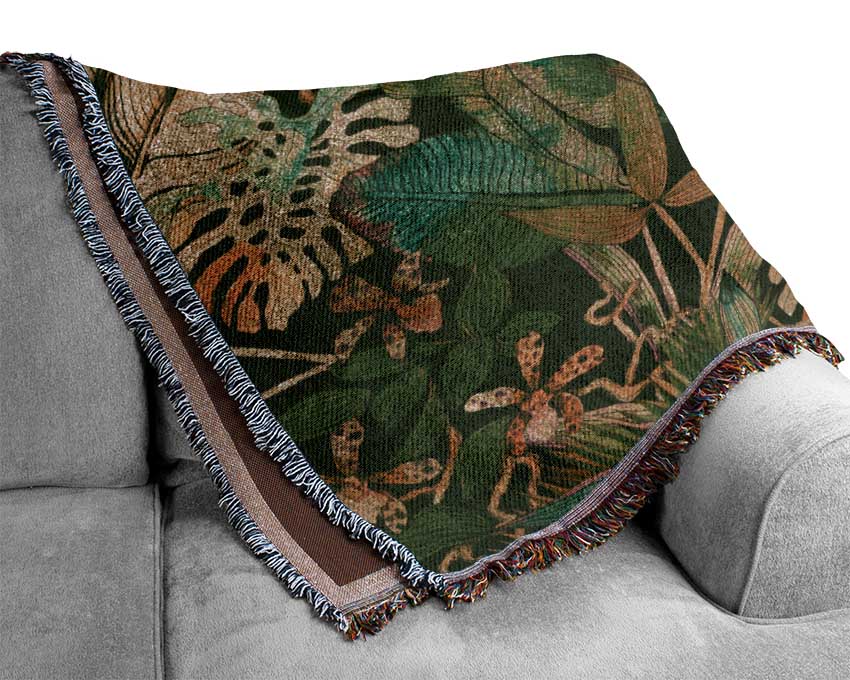 Jungle Flowers Woven Blanket