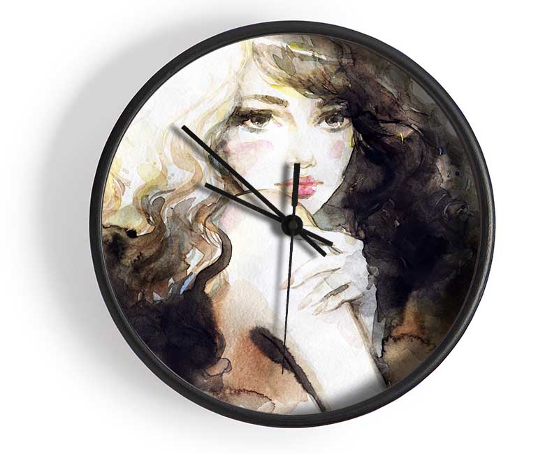 Coffee Coloured Portrait Clock - Wallart-Direct UK