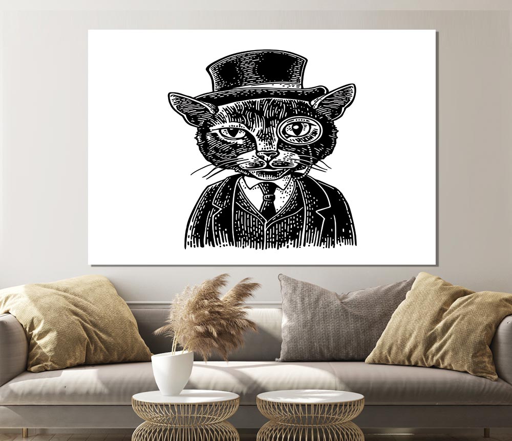 The Top Cat Monocle Print Poster Wall Art