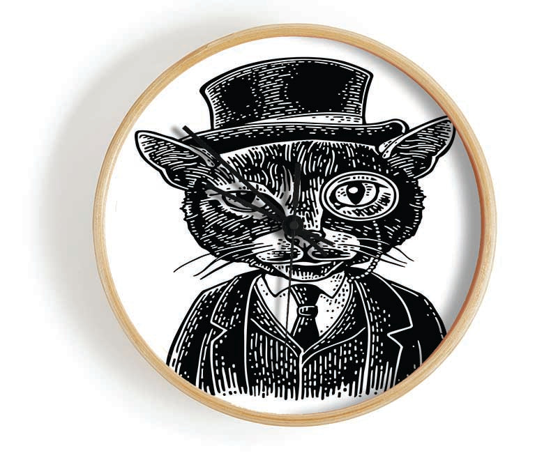 The Top Cat Monocle Clock - Wallart-Direct UK