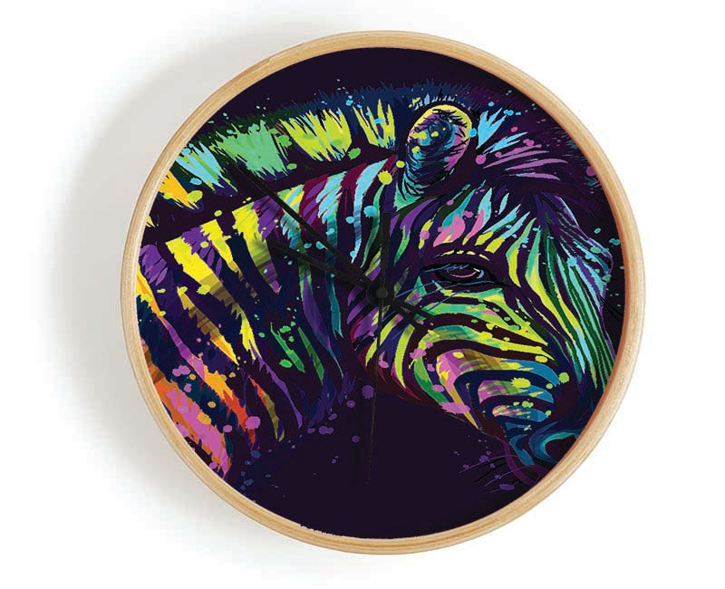 Rainbow Zebra Life Clock - Wallart-Direct UK