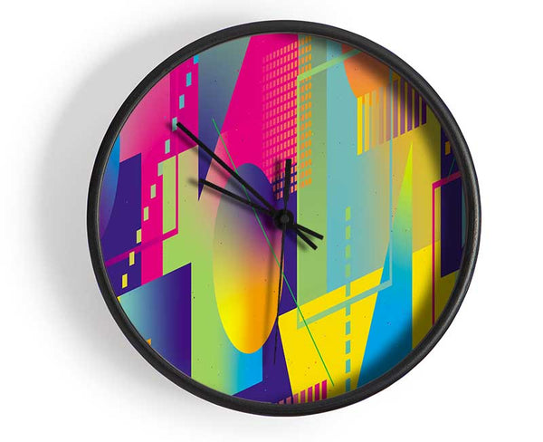 Abstract Triangles And Spheres Clock - Wallart-Direct UK