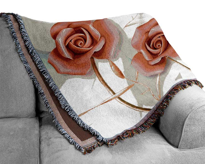 Pink Roses Pop Woven Blanket