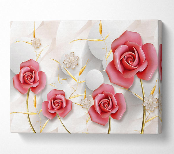 Picture of Pink Roses Pop Canvas Print Wall Art