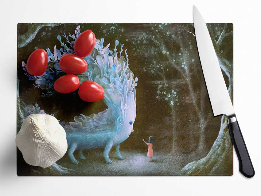 The Weird Mushroom Character Glass Chopping Board