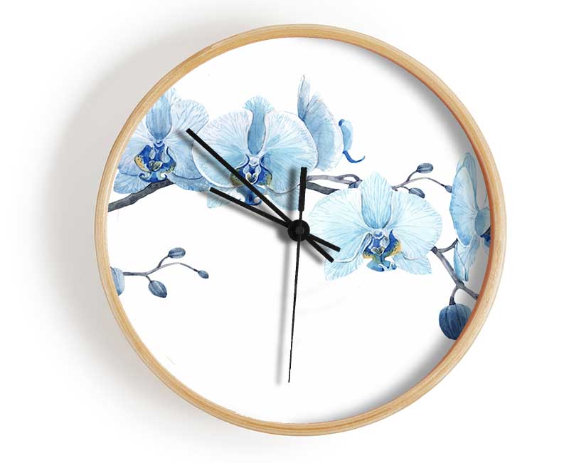 The Blue Orchid Curve Clock - Wallart-Direct UK