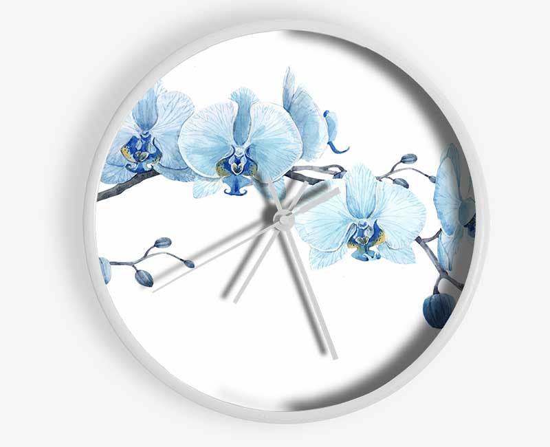 The Blue Orchid Curve Clock - Wallart-Direct UK