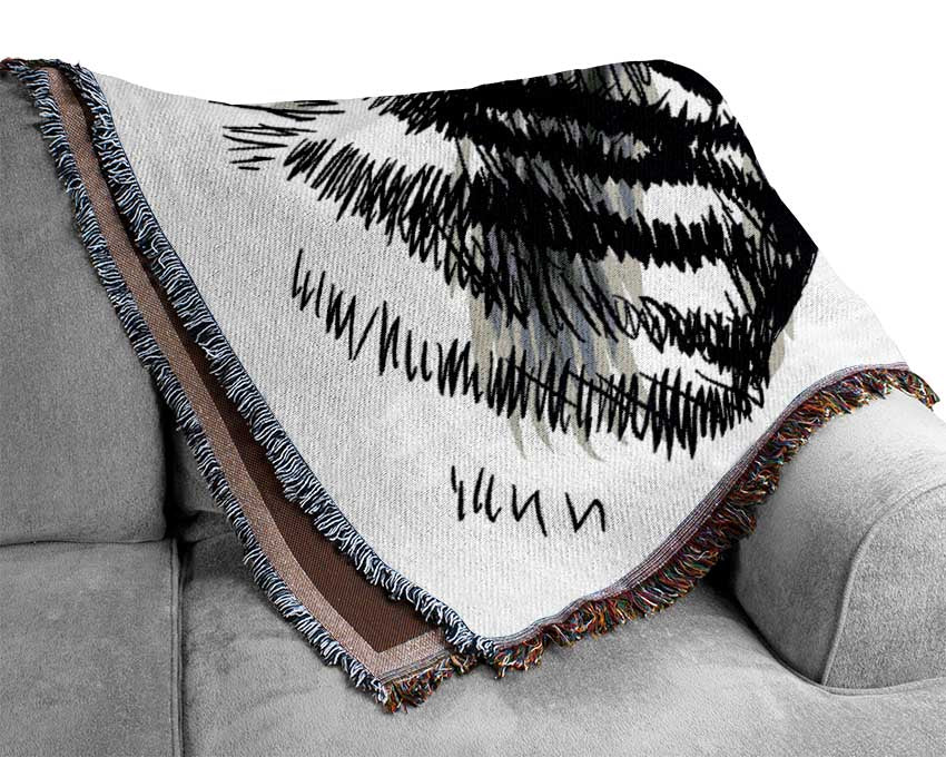 Black And White Zebra Head Woven Blanket