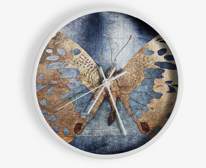 Gold Flake Butterfly Clock - Wallart-Direct UK