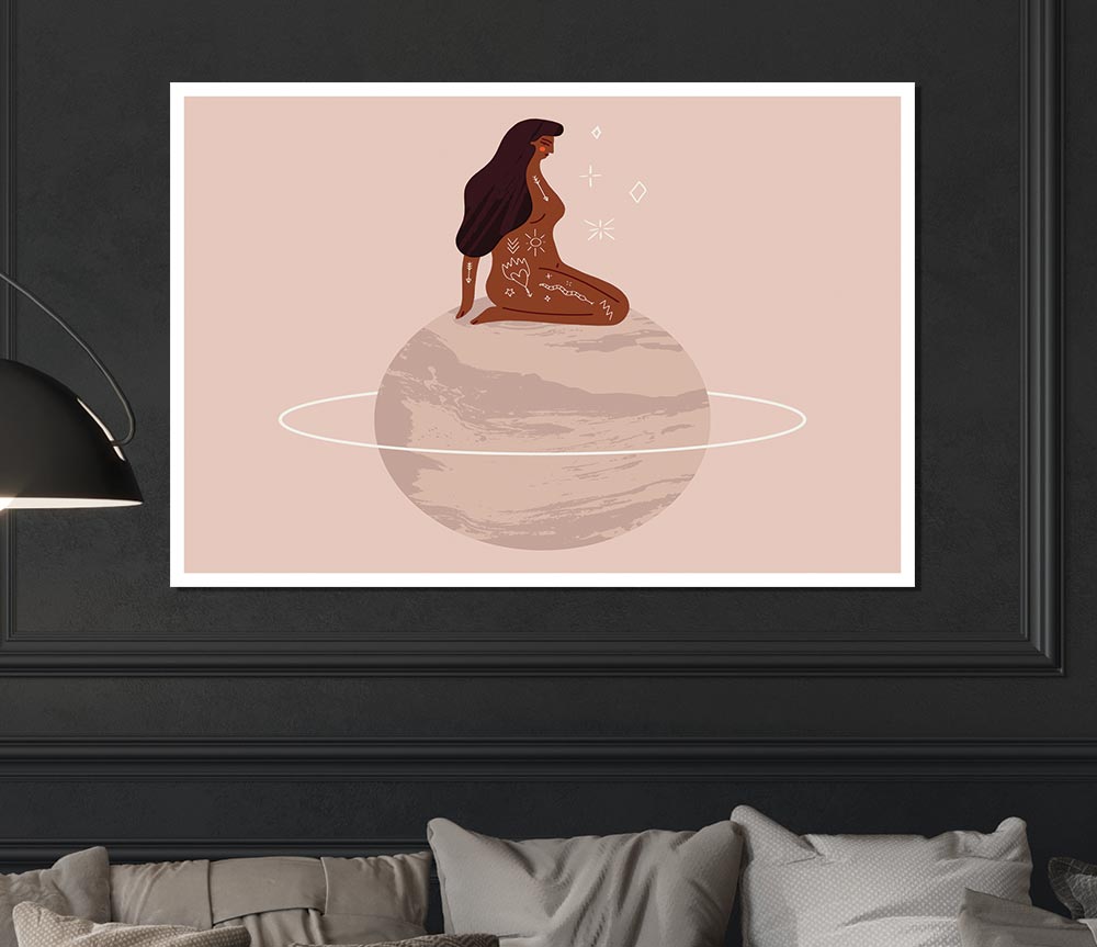 The Woman Planet Print Poster Wall Art