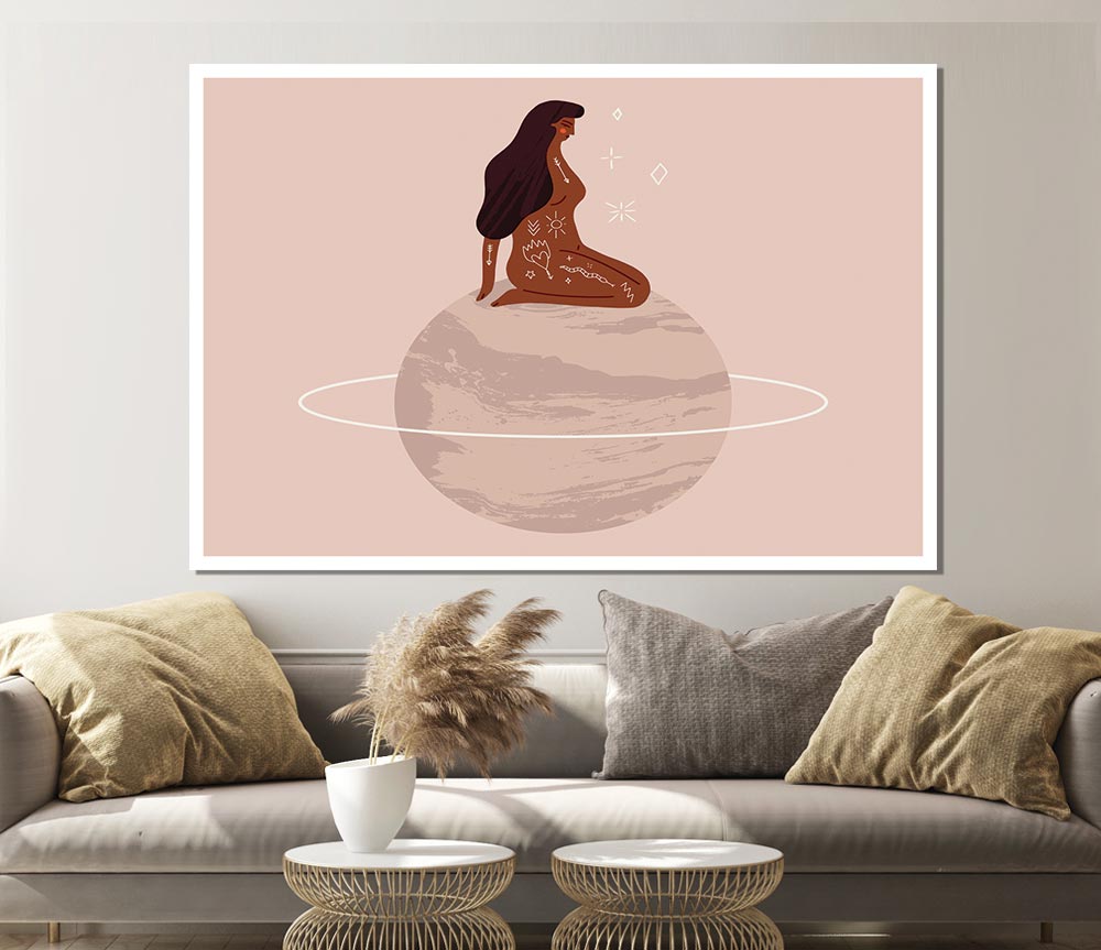 The Woman Planet Print Poster Wall Art