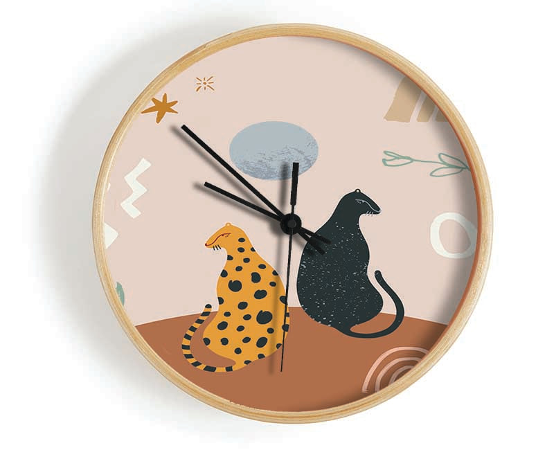 The Two Big Cats Clock - Wallart-Direct UK