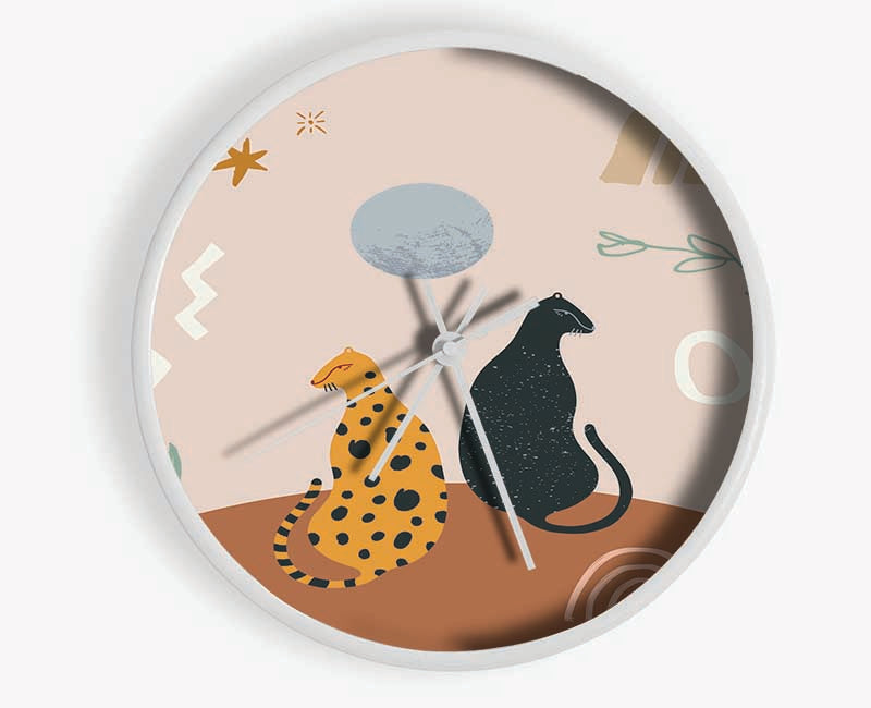 The Two Big Cats Clock - Wallart-Direct UK