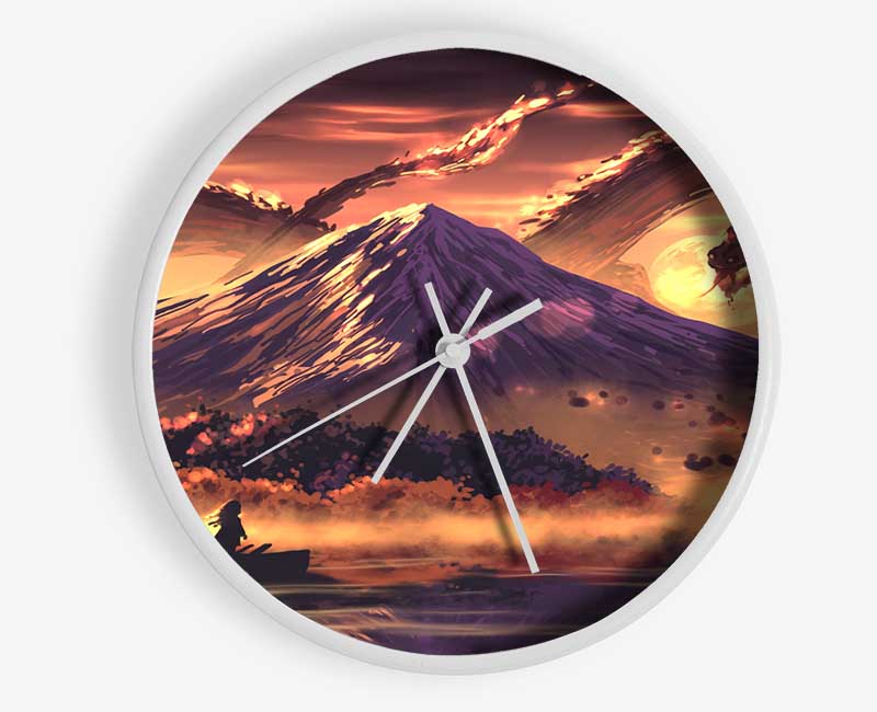 Into The Dragon Mountains Clock - Wallart-Direct UK