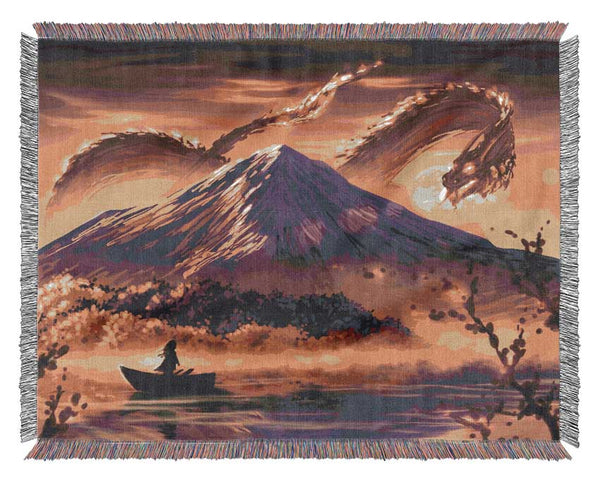 Into The Dragon Mountains Woven Blanket