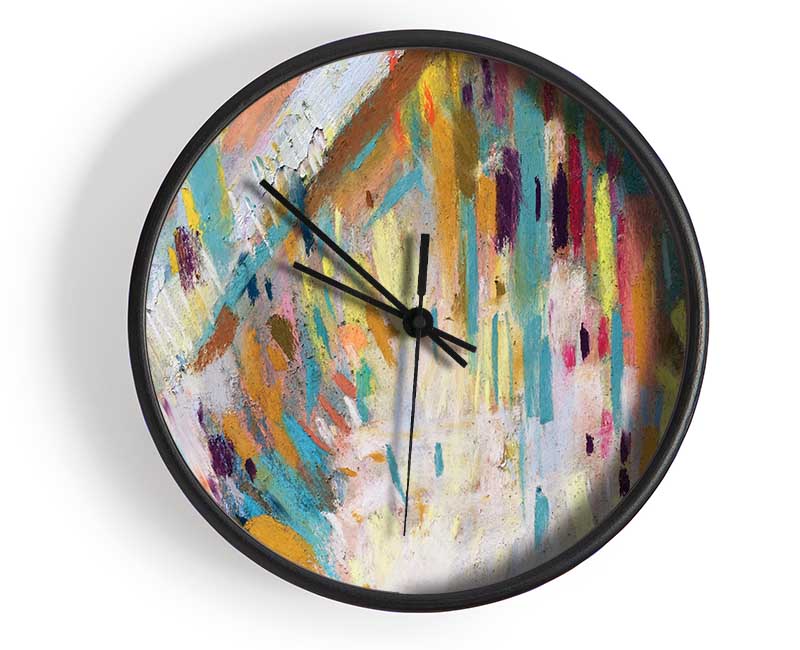 Strikes Of Pastels Clock - Wallart-Direct UK