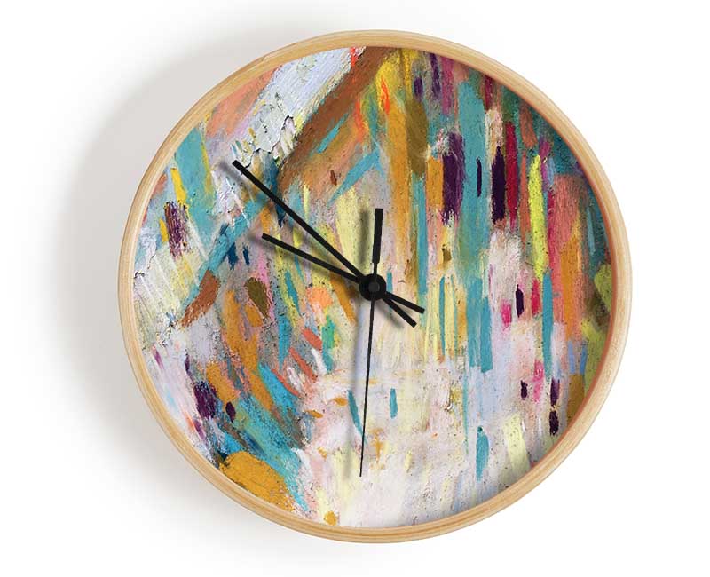 Strikes Of Pastels Clock - Wallart-Direct UK