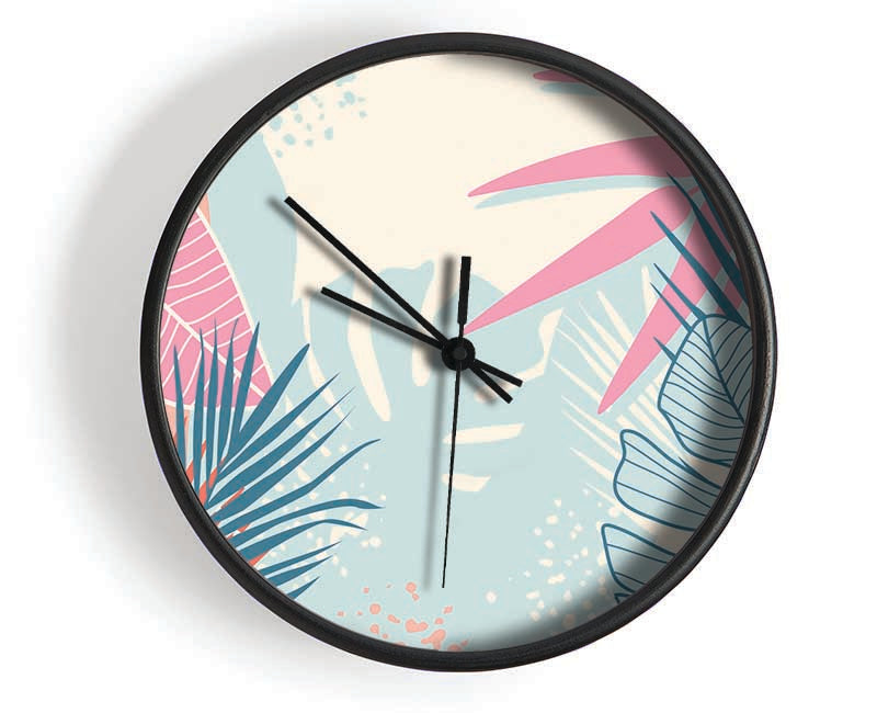 Modern Leaf Decor Clock - Wallart-Direct UK