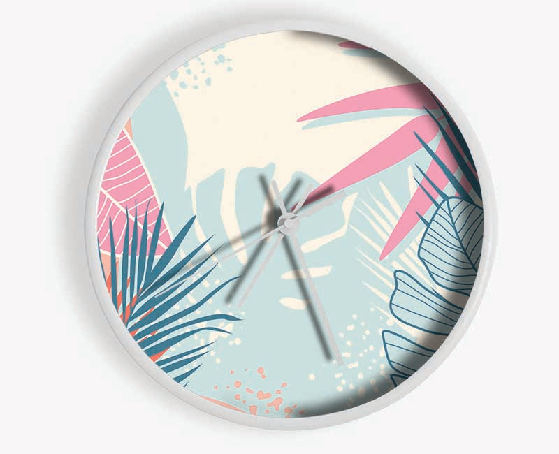 Modern Leaf Decor Clock - Wallart-Direct UK