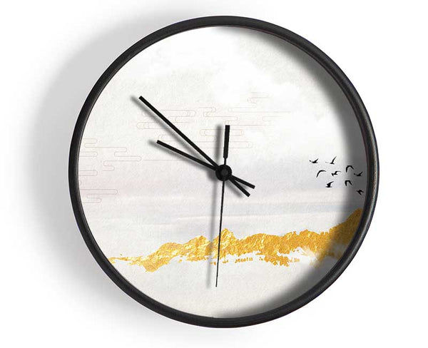 Orange Coast And Birds Clock - Wallart-Direct UK