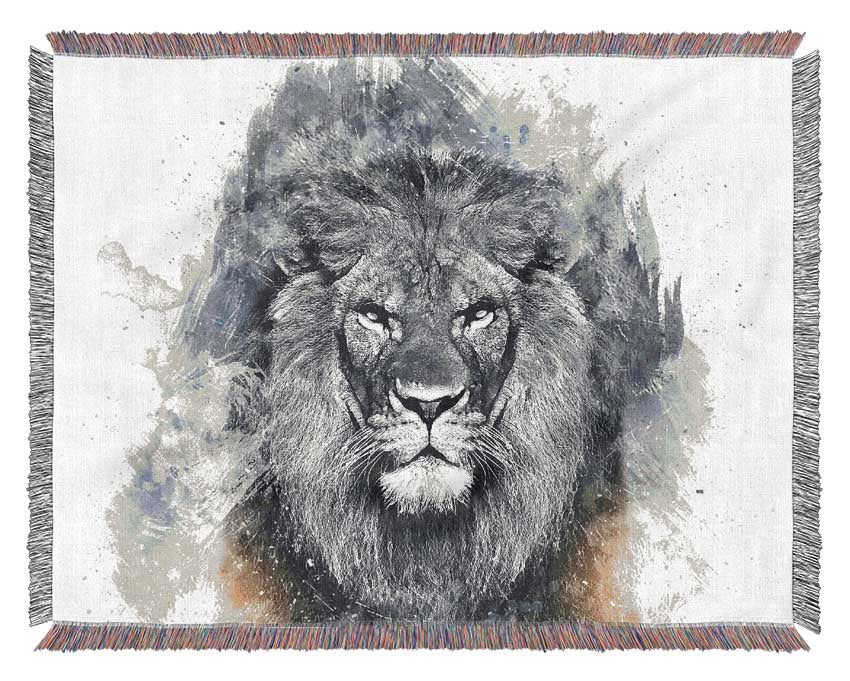 Lion Distortion Grunge Woven Blanket