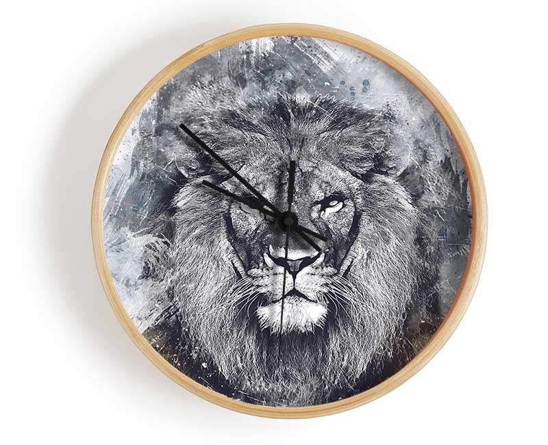 Lion Distortion Grunge Clock - Wallart-Direct UK