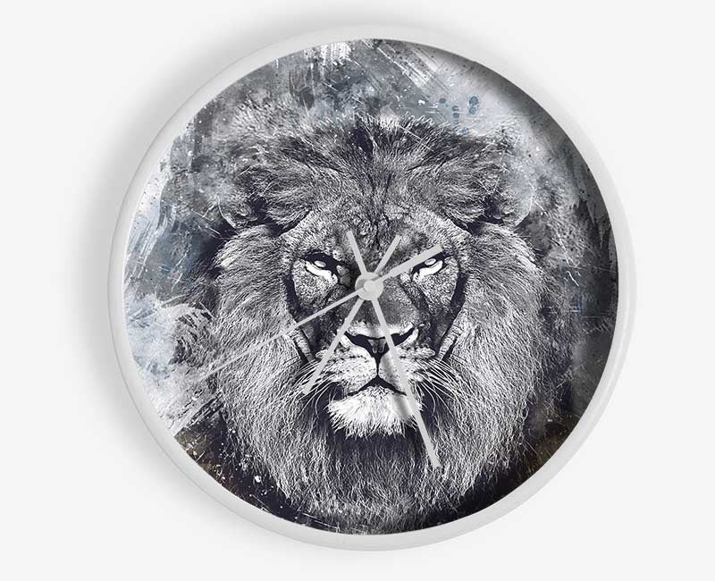 Lion Distortion Grunge Clock - Wallart-Direct UK