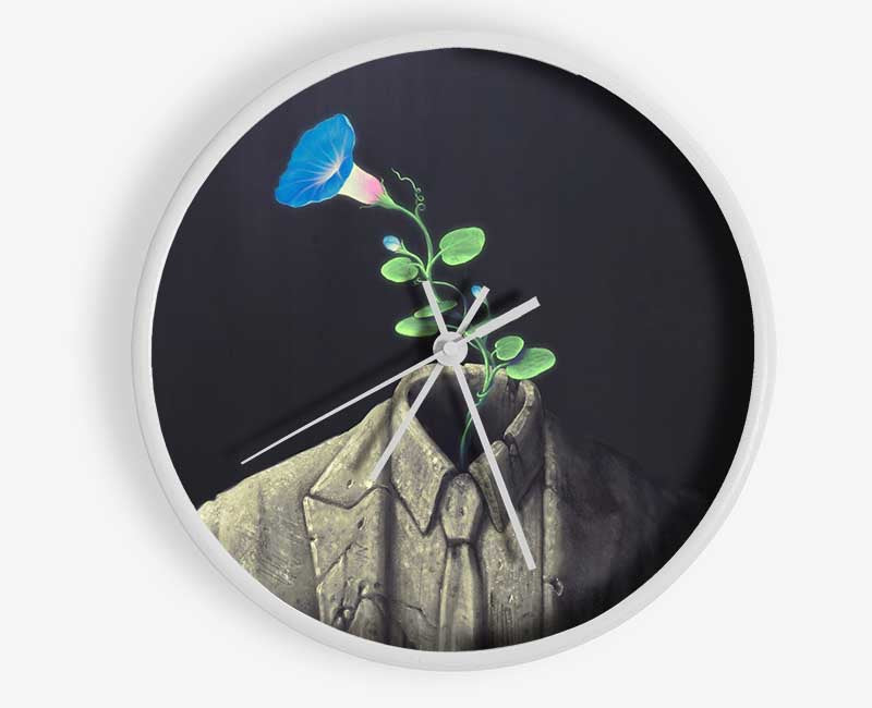 Blue Flower Headsprout Clock - Wallart-Direct UK