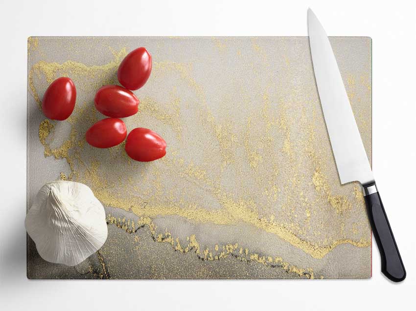 The Stone Gold Glitter Glass Chopping Board