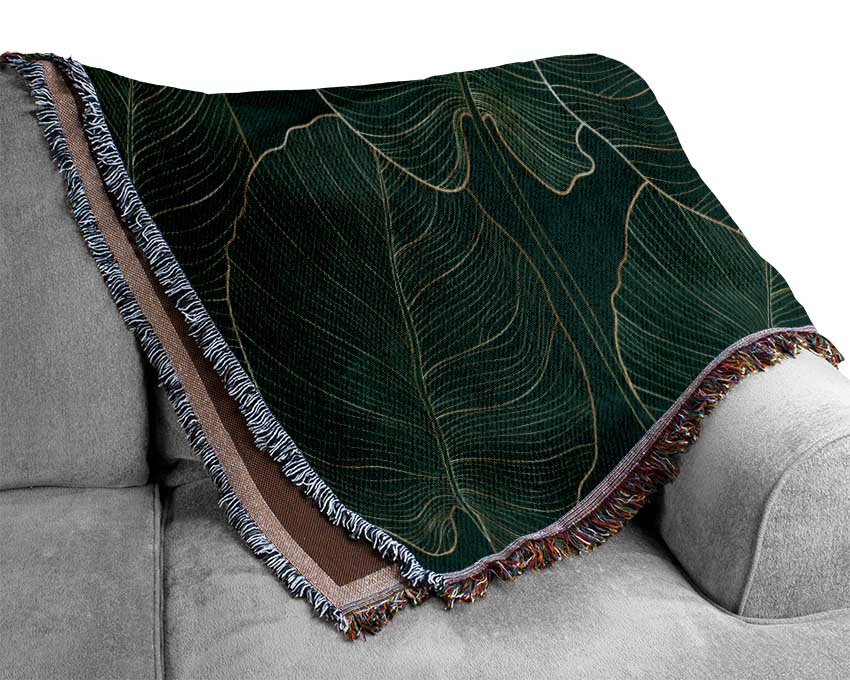 Banana Leaf Greens Woven Blanket