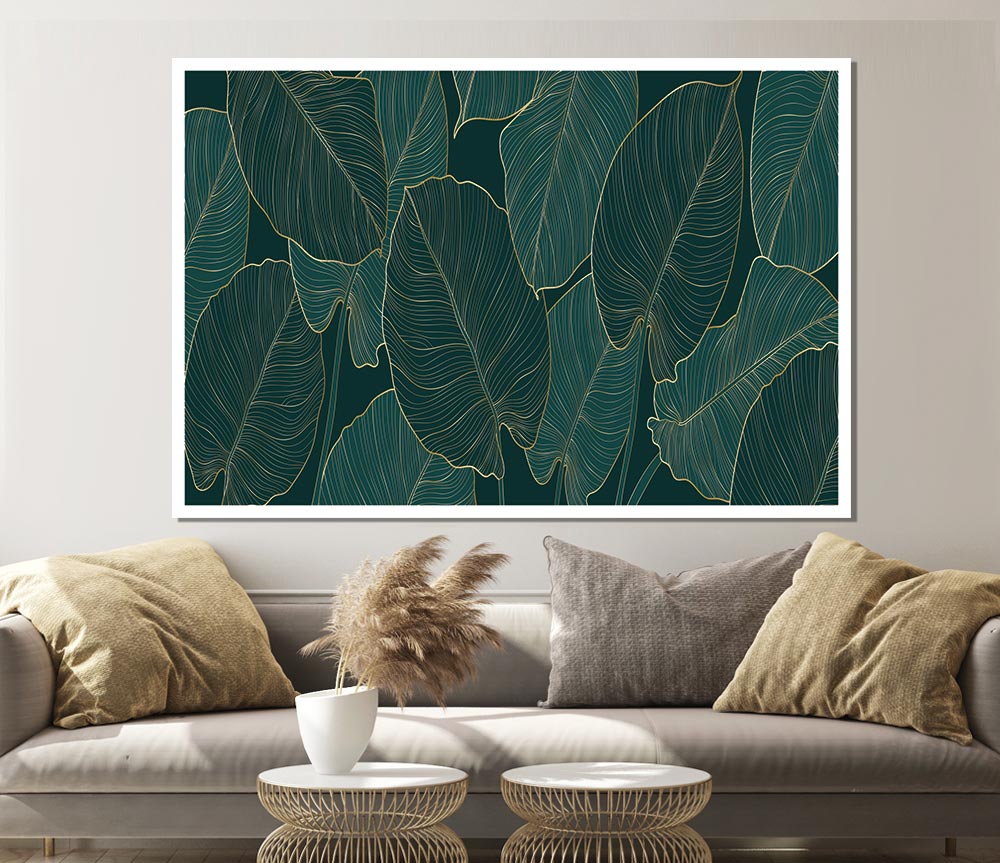 Banana Leaf Greens Print Poster Wall Art