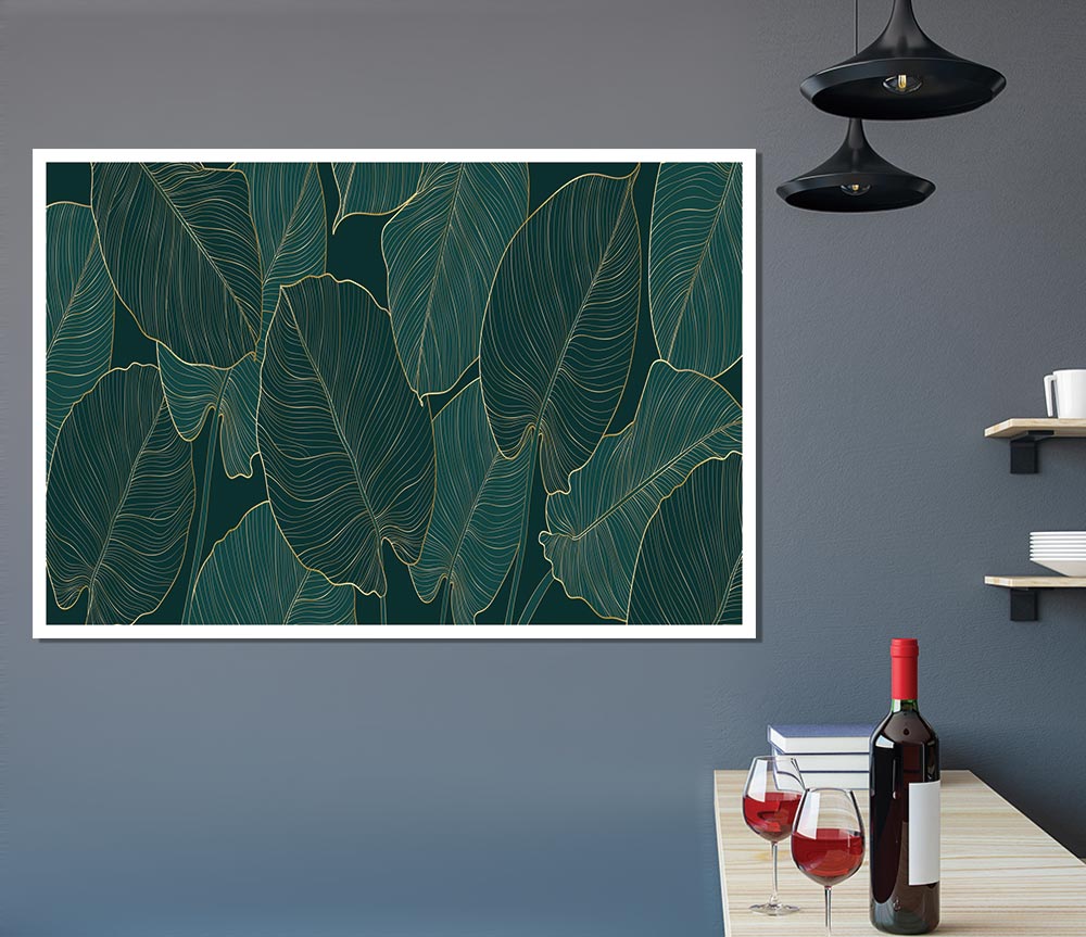 Banana Leaf Greens Print Poster Wall Art