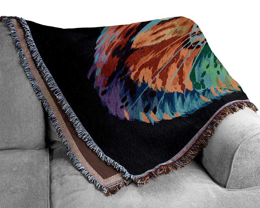 Vibrant Lynx Cat Woven Blanket