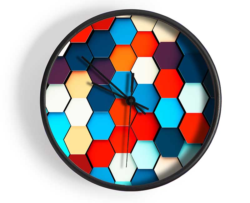 Honeycomb Pattern Grid Clock - Wallart-Direct UK