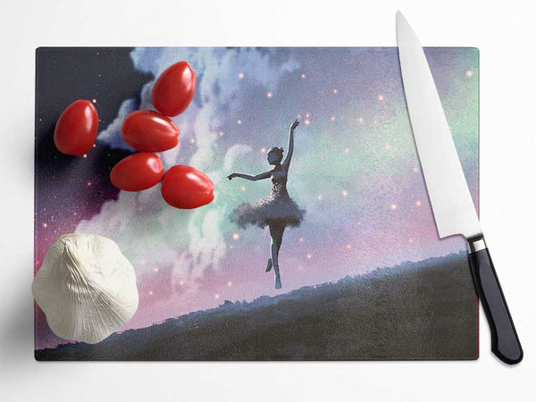 Ballerina In Space Glass Chopping Board