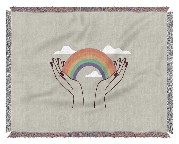 Rainbow In My Hands Woven Blanket