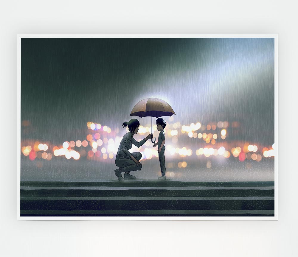 The Umbrella Lights Print Poster Wall Art