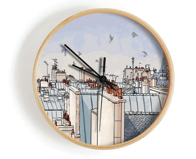 The Busy Streets Of Paris Clock - Wallart-Direct UK