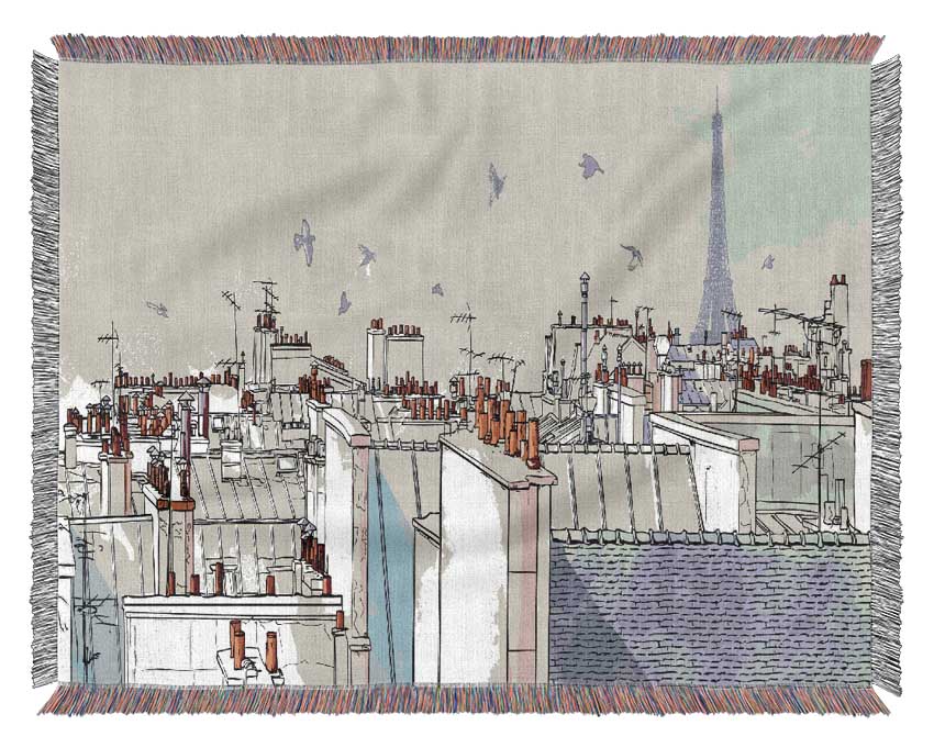 The Busy Streets Of Paris Woven Blanket