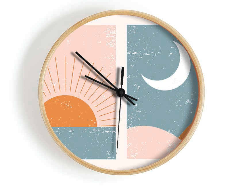 Sunrise Sunset Moon Clock - Wallart-Direct UK