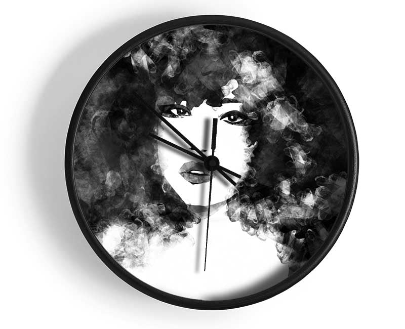 Black Big Hair Clock - Wallart-Direct UK