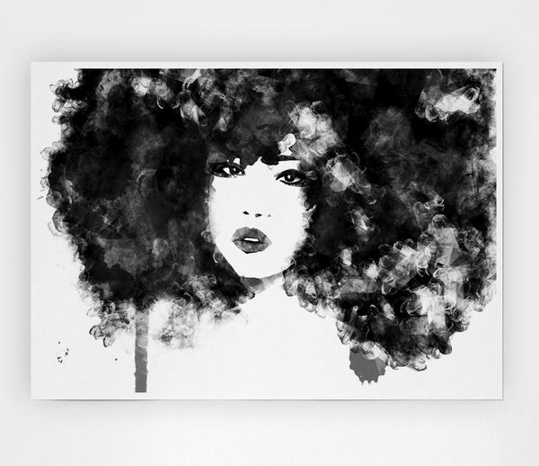 Black Big Hair Print Poster Wall Art