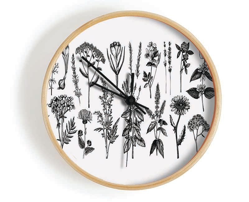 The Small Plant Collection 2 Clock - Wallart-Direct UK