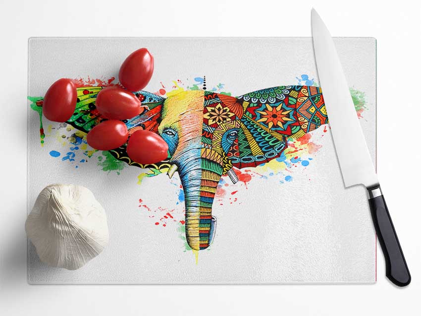 Elephant Ear Butterfly Glass Chopping Board