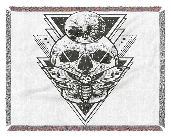 Death Moth Skull Triangles Woven Blanket