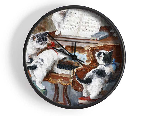 The Cats Play Piano Clock - Wallart-Direct UK