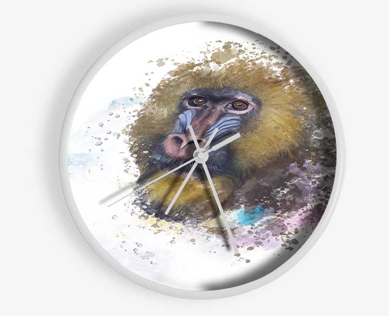 Mandrill Watercolour Splash Clock - Wallart-Direct UK