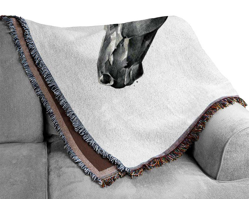 Black Horse Flow Woven Blanket